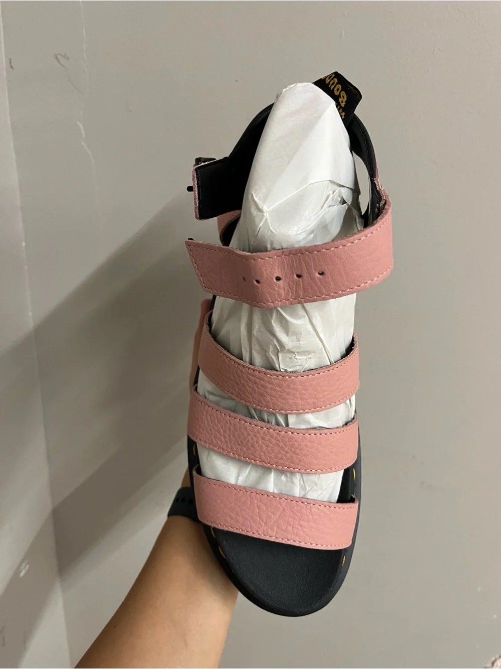 Dr. Martens Pink Leather Platform Sandals - Picture 2 of 4